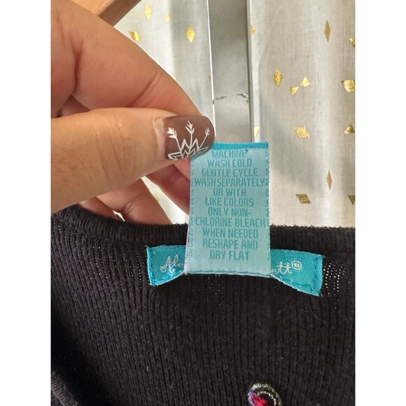 Alexandra Bartlett 90s Vintage Embroidered Hawaiian Hula Girl Knit Sweater S - Picture 6 of 6